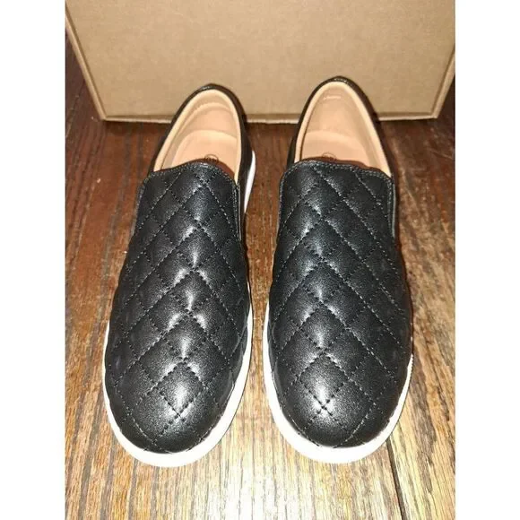 New Sz 8 Vocntvy Black Loafers Comfortable Casual Quilted Leather Slip On Shoes - Picture 8 of 12